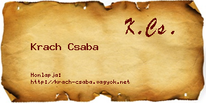 Krach Csaba névjegykártya