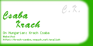 csaba krach business card